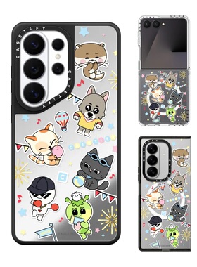 现货CASETiFY联名BBNEXDO贴纸手机壳适用samsung三星S26/25/24/Ultra+Z Flip/Fold7/6镜面磁吸保护套卡通潮牌