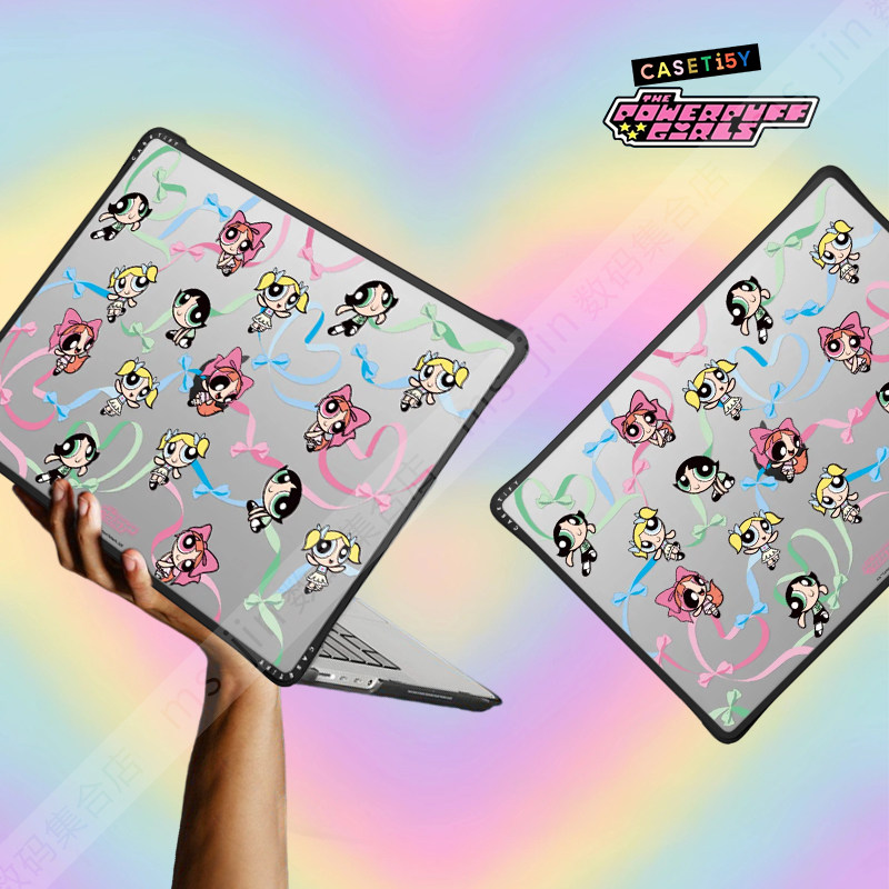 CASETiFY联名飞天小女警丝带电脑笔记本保护套适用苹果MacBook Pro16/14/13寸Air13防摔15寸M1/2/3/4壳卡通潮