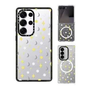 现货CASETiFY月亮与星星手机壳适用samsung三星S25/S24Ultra+Z Flip/Fold7/6/5磁吸保护套时尚印花圣诞奢潮牌