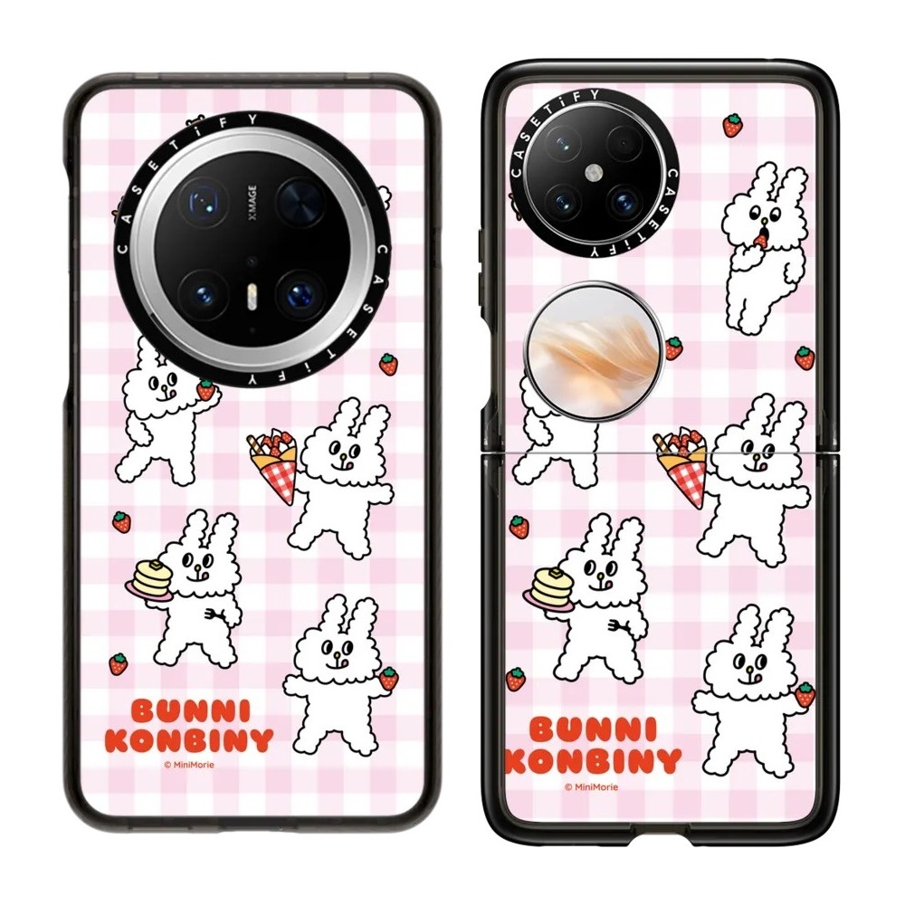 现货CASETiFY艺术家Bunni Konbiny草莓恋曲手机壳适用huawei华为Mate70/60Pro+Pura70Ultra保护套Pocket2兔子