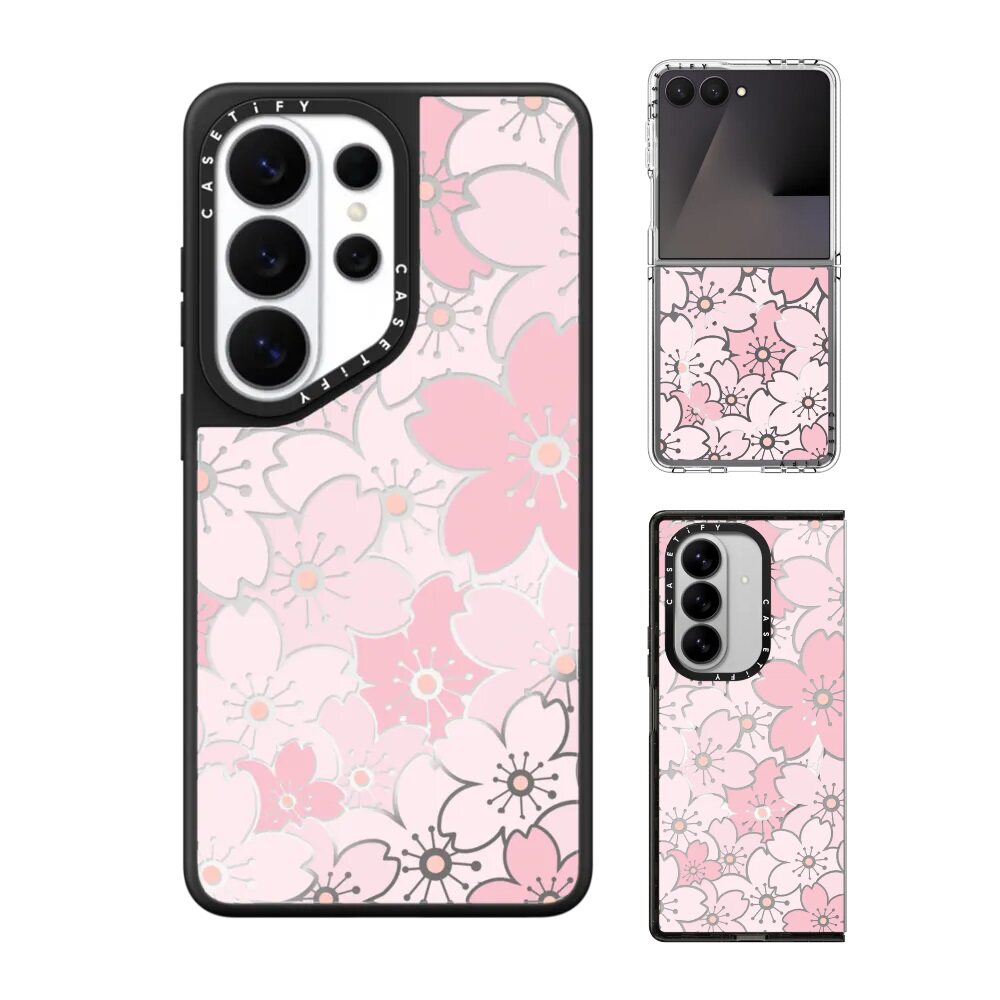 现货CASETiFY春日绽放系列粉红樱花盛开手机壳适用samsung三星S26/25/24Ultra+Z Flip/Fold7/6磁吸保护套潮牌