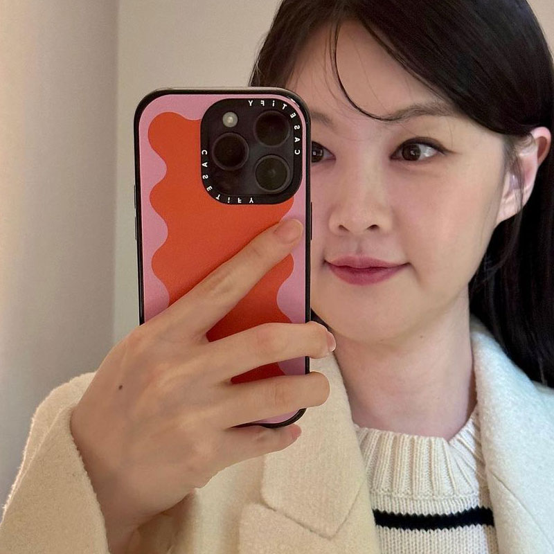casetify橙底粉色波浪适用苹果iPhone16ProMax手机壳15保护套14磁吸13磁吸12全包防摔小众艺术家创意时尚潮牌