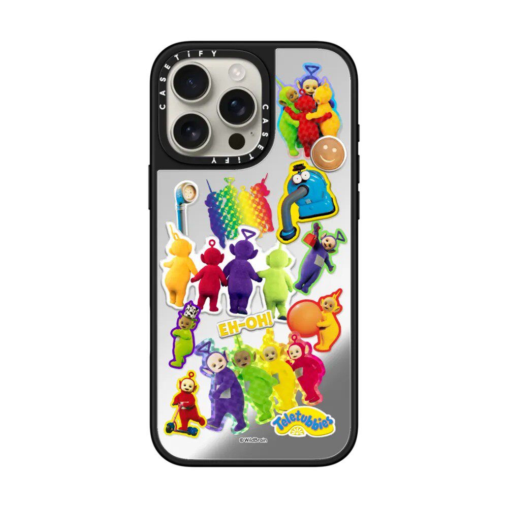 现货CASETiFY联名天线宝宝Teletubbies贴纸手机壳适用苹果iPhone16Pro/Max/15/14/13/12Plus镜面磁吸保护套萌