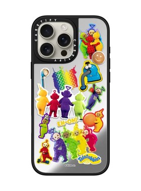 现货CASETiFY联名天线宝宝Teletubbies贴纸手机壳适用苹果iPhone16Pro/Max/15/14/13/12Plus镜面磁吸保护套萌