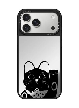 现货CASETiFY黑色招财猫手机壳适用苹果iPhone17ProMax/Air/16/15/14/13Plus镜面磁吸保护套马年新春系列潮牌