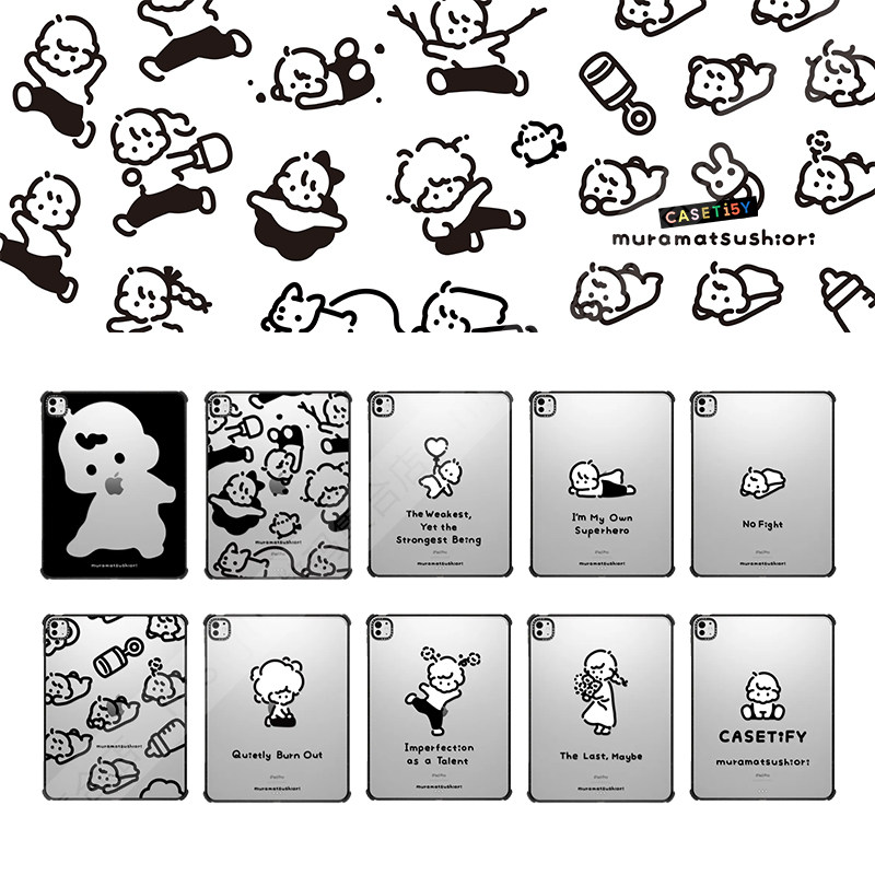 CASETiFY艺术家muramatsu shiori平板电脑保护套适用苹果iPad10.9Pro13/12.9/11寸Air4/5代M2/3/4壳mini6萌潮