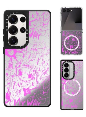现货CASETiFY艺术家SAIAKUNANA粉红弹奏手机壳适用samsung三星S25/S24Ultra+Z Flip/Fold7/6/5磁吸保护套潮牌