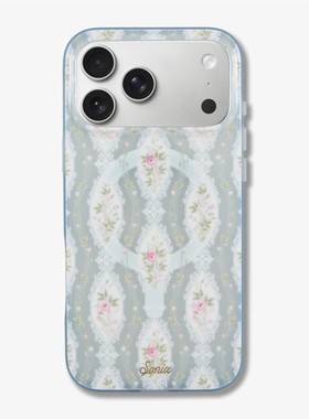 Sonix蓝色蕾丝花卉适用苹果iPhone17promax磁吸16手机壳甜美小清新田园风软妹名媛ins风超火高级感防摔保护套