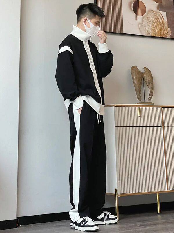 运动套装男潮流搭配帅气开衫卫衣2026春秋季外套运动服男装两件套