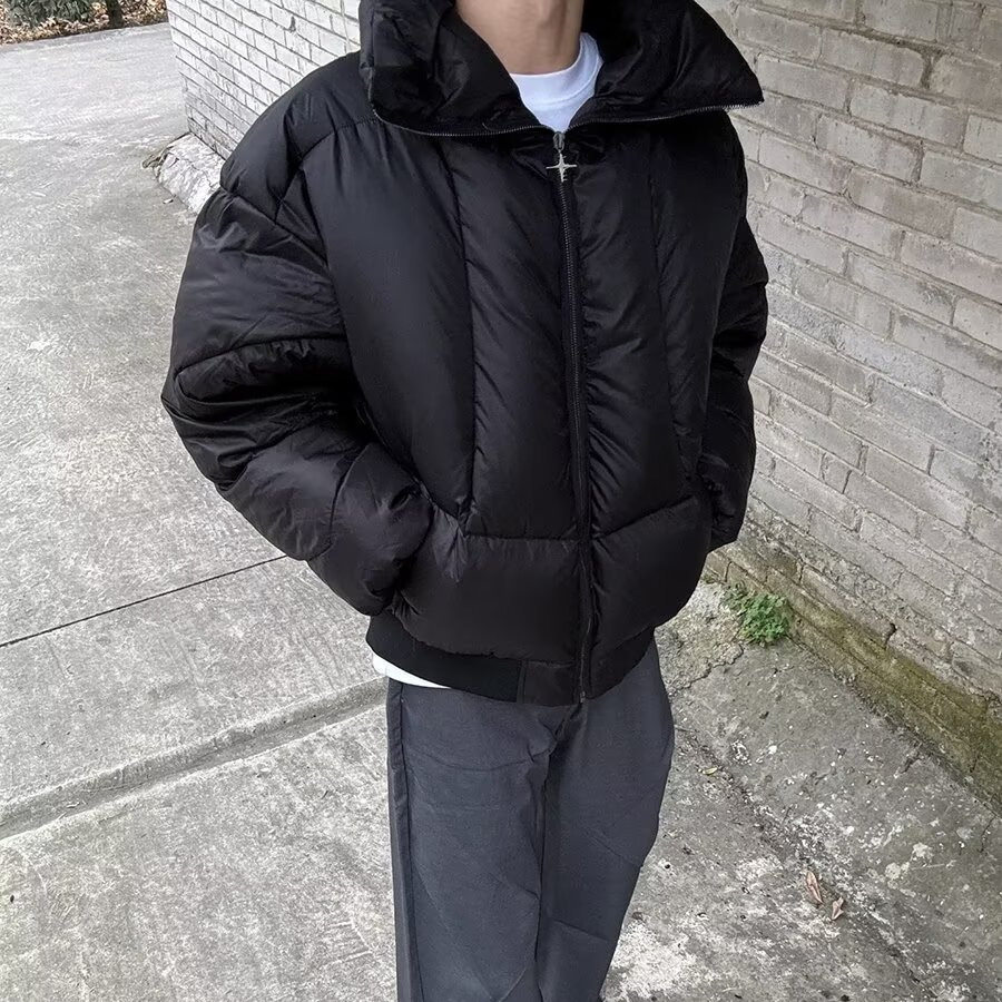 美式高领棉服男2026冬季新款短款棉衣高街潮牌加厚保暖面包服外套