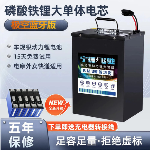 电动车锂电池磷酸铁锂电摩60V72V100A大容量外卖快递二轮三轮电瓶