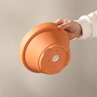 铝丝孔红陶矮花盆 大孔透气杜鹃盆罗汉松日本盆景造型榆树绿植盆