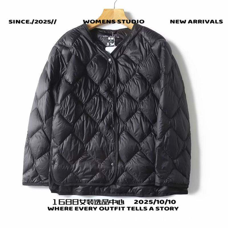 嘉兴平湖羽绒服男款冬季高级轻型服女士短款轻薄内胆秋冬圆领休闲