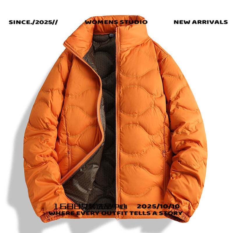 泉州冲锋衣男款新款白鸭绒羽绒服男冬季立领加厚墨烯保暖夹克外套