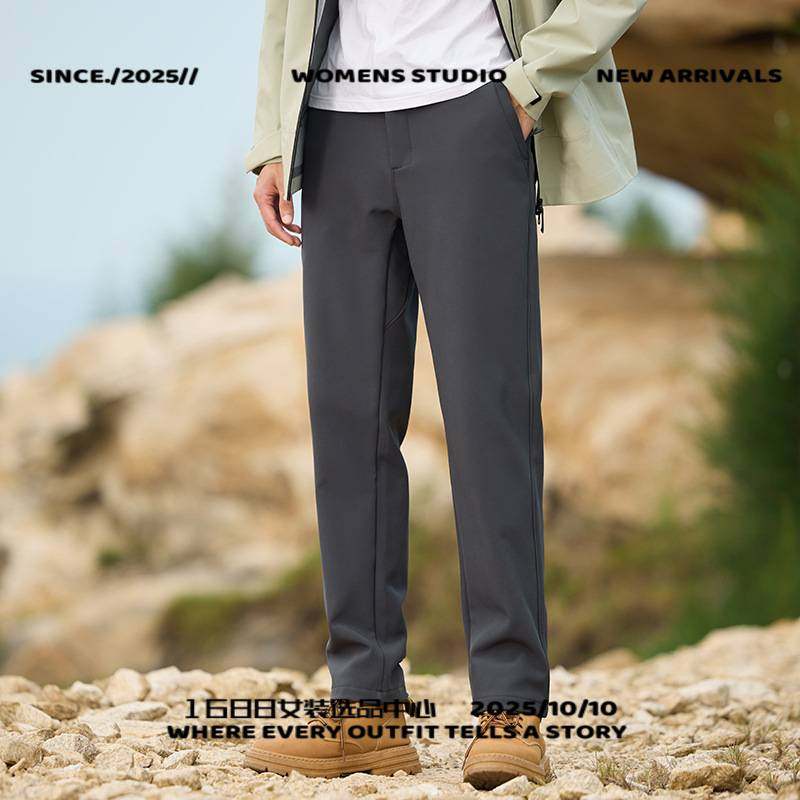 开乐服饰冲锋裤男女秋冬季大码软壳裤耐磨加厚发热裤防水防风透气