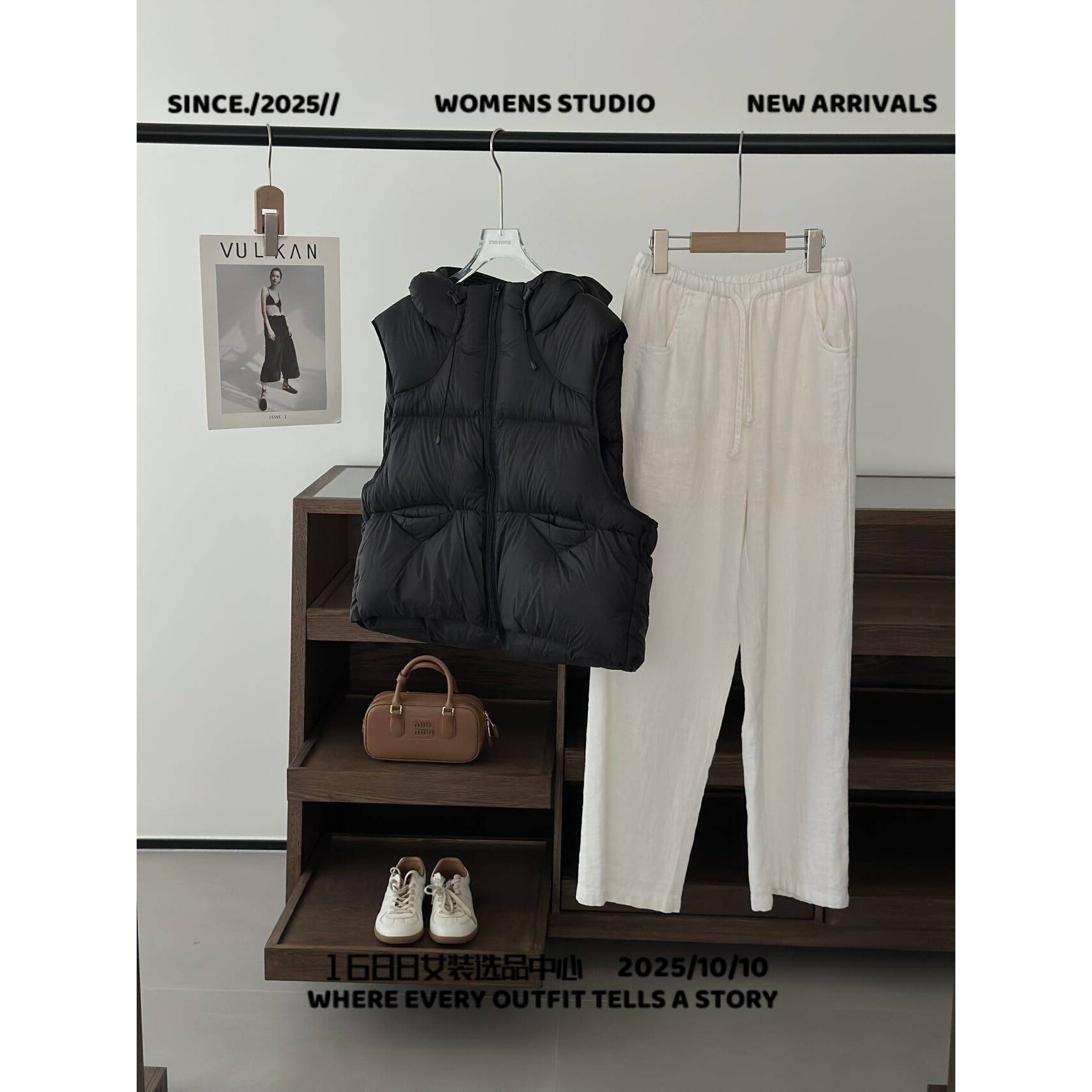 泉州玉牌服饰羽绒服欧美秋冬季新款白鹅绒马甲女小个子连帽宽松短