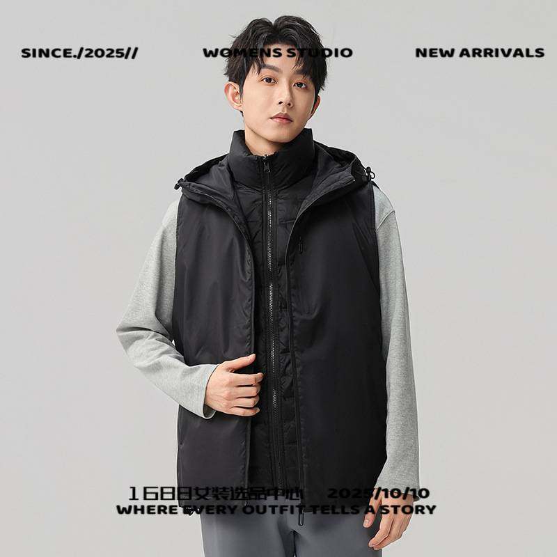 上海佳乐冲锋衣家三合一鸭绒马甲男户外运动连帽夹克骑行团建无袖,男装,常规马甲,淘宝优惠券,粉丝福利购,淘宝优惠卷