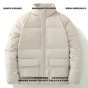 嘉兴平湖羽绒服男装服秋冬季连帽加厚保暖面包服立领纯色男士休闲