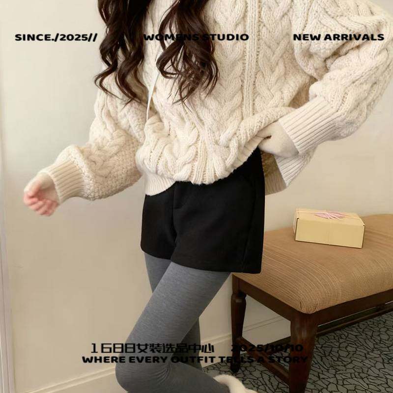 虎门服装批发市场女装短款上衣灰色西装毛呢短裤女秋冬季新款高腰