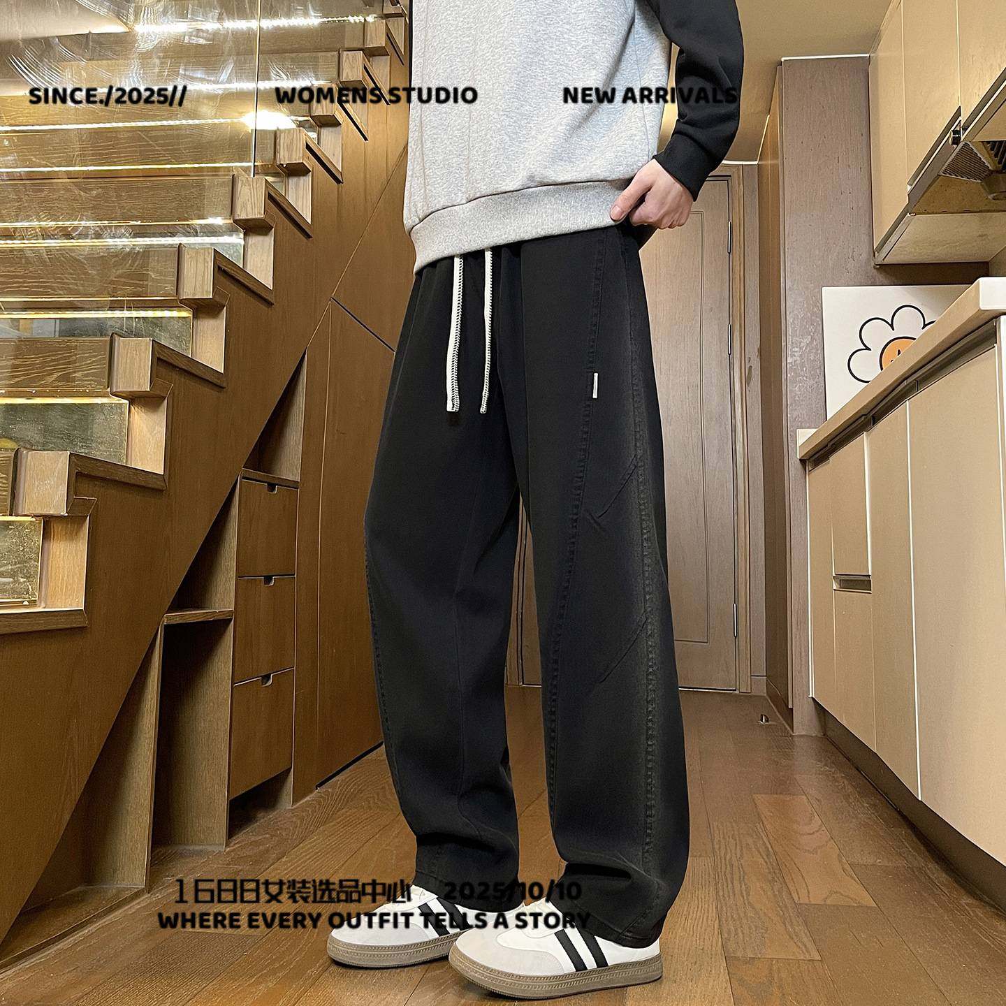 石狮市锦帅弘越服装有限公司裤子男春秋季新款休闲裤青少年宽松直,男装,卫裤,淘宝优惠券,粉丝福利购,淘宝优惠卷