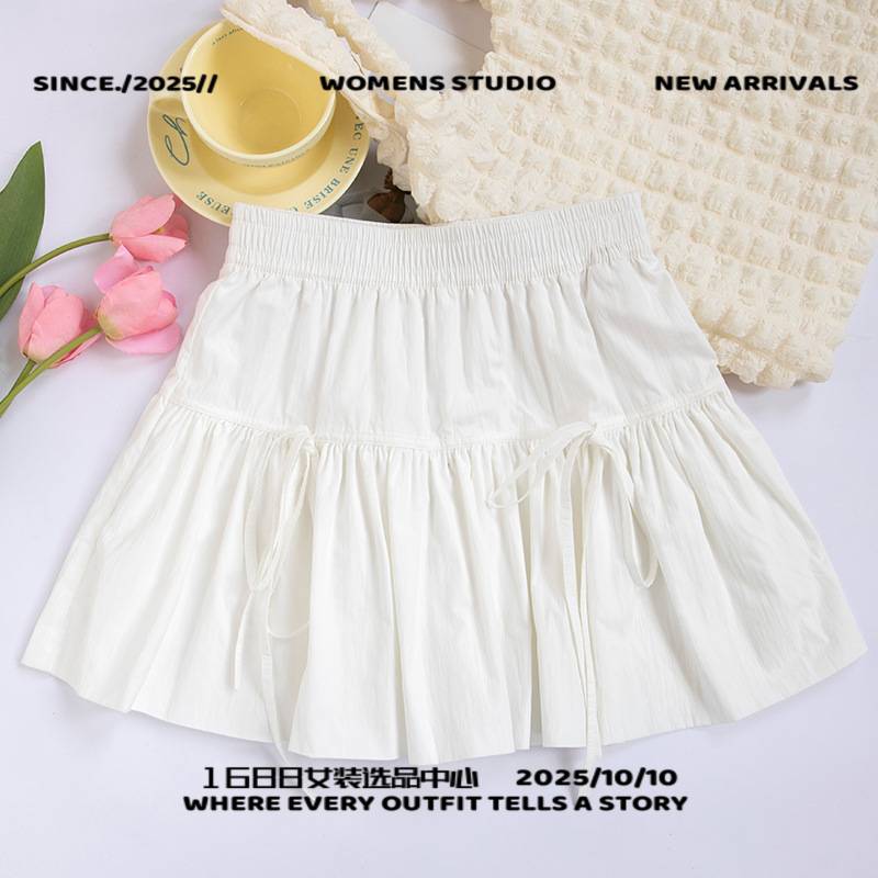 虎门服装批发市场女装白色蝴蝶结系带蛋糕半身裙女夏季新款半裙小