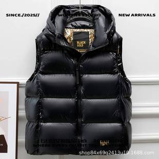 嘉兴平湖羽绒服男款冬季年新款短款马甲女加厚连帽马夹背心服坎肩