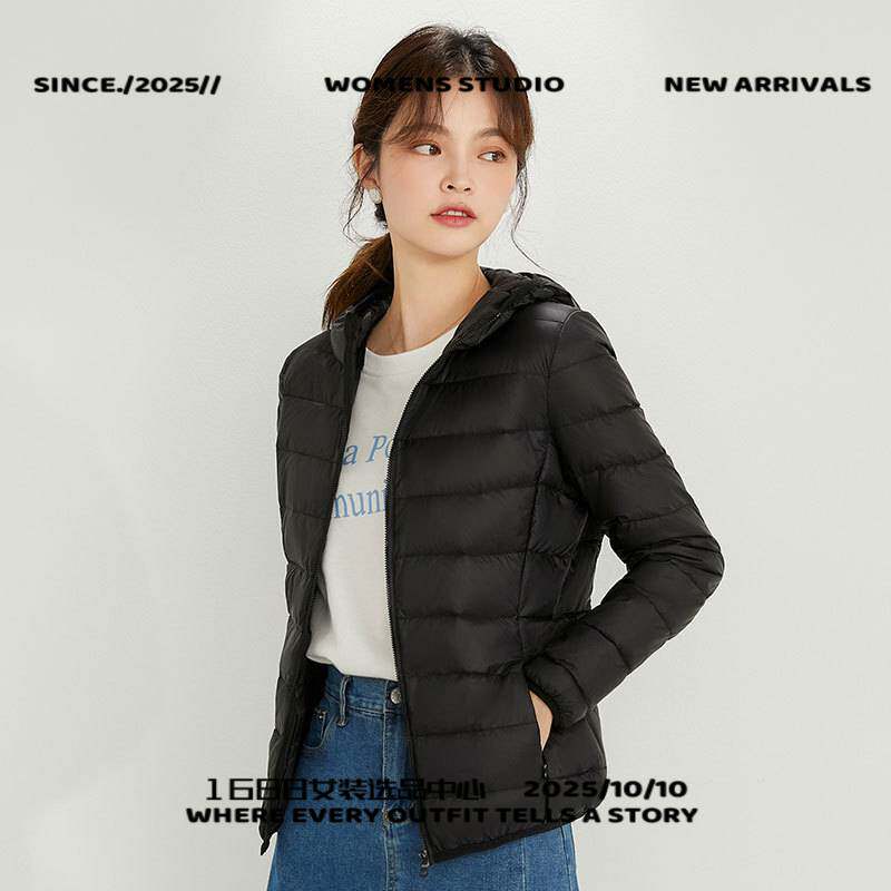 苏州东展羽绒服饰中长款秋冬新款绒轻薄服女款女士连帽薄款大码加