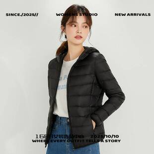 苏州东展羽绒服饰中长款秋冬新款绒轻薄服女款女士连帽薄款大码加