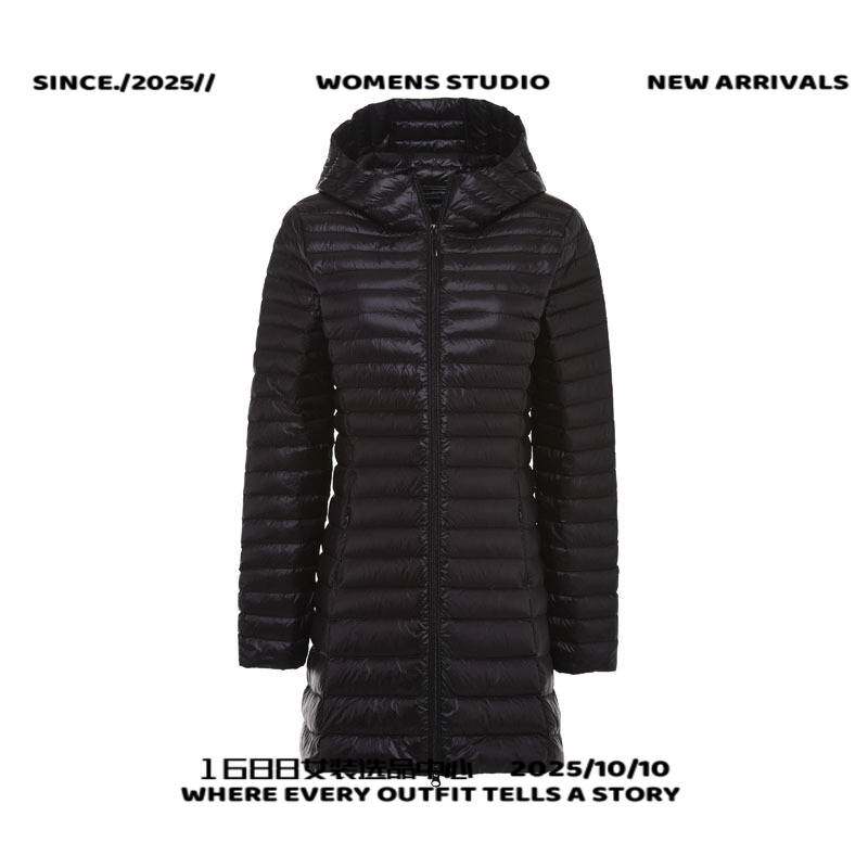 苏州东展羽绒女款服女冬季新中长款轻薄款白鸭绒气质加厚保暖显瘦