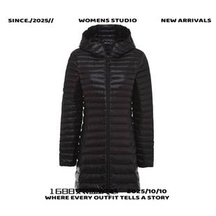 苏州东展羽绒女款服女冬季新中长款轻薄款白鸭绒气质加厚保暖显瘦