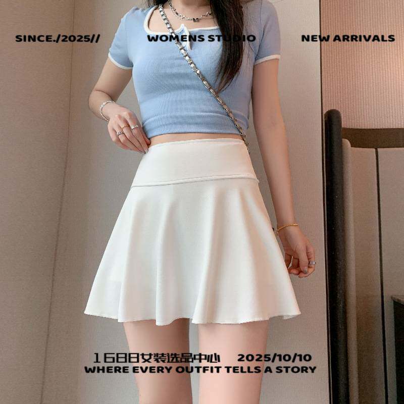 浙江爱度服饰白色双层短裙女夏季防走光瑜伽裙裤字运动半身裙小个