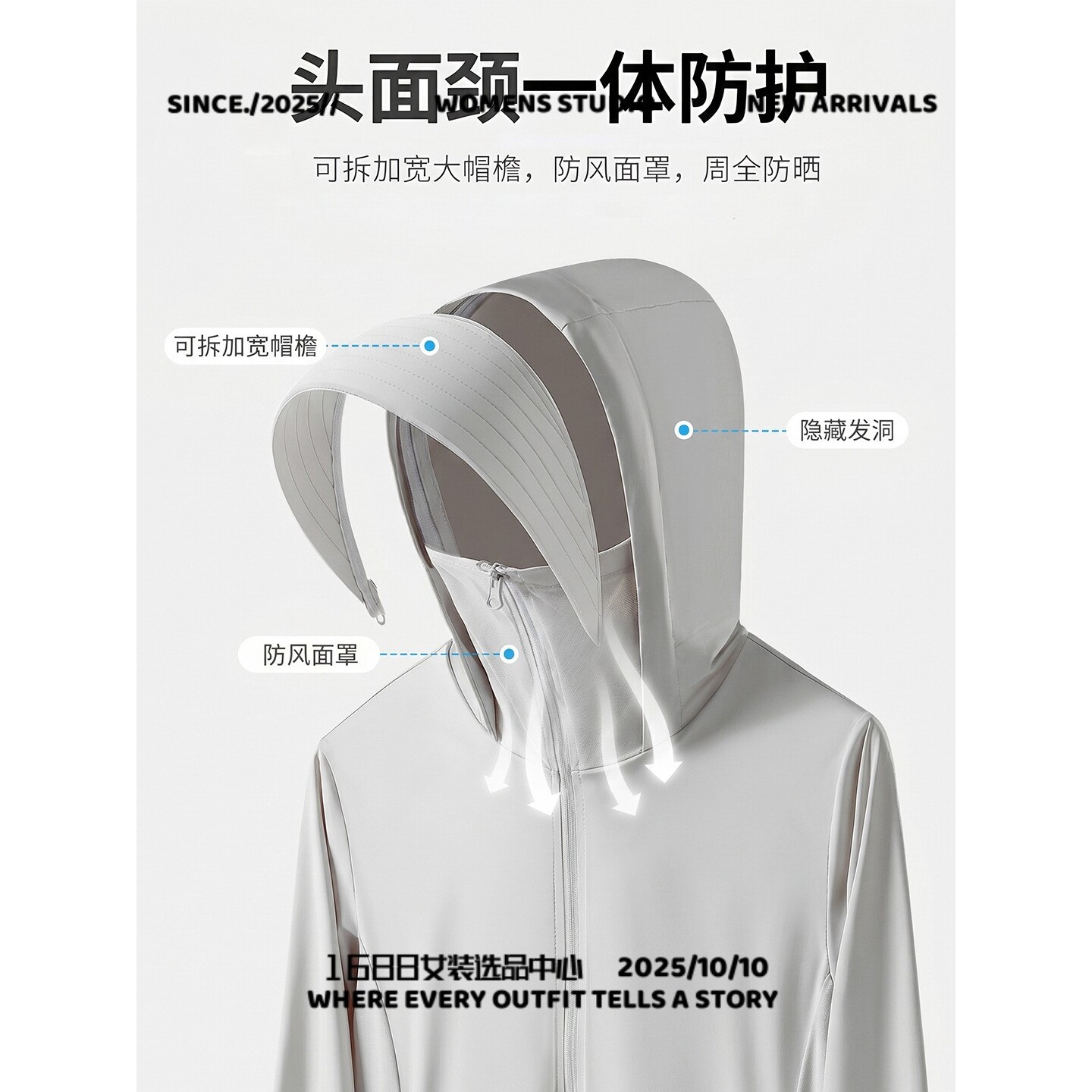 犇潮服饰夏季户外冰丝防晒服防晒上衣女防紫外线轻薄透气皮肤衣男