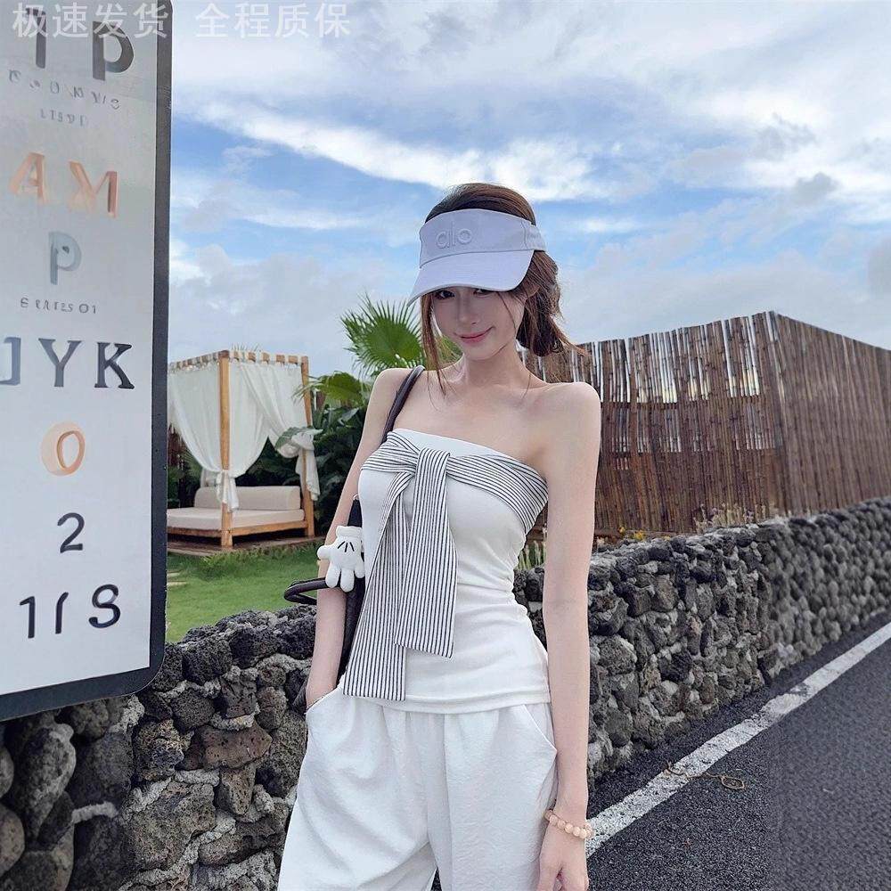 抹胸上衣高级感复古条纹系带夏季性感辣妹内搭短款设计感外穿上衣