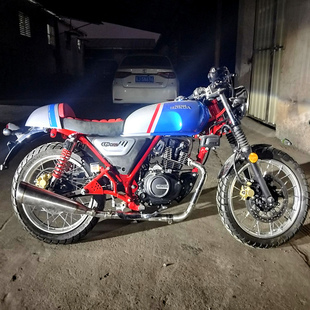 适用于CGX150蜂窝鱼嘴排气管 五羊本田改装斜尾不锈钢全段消声器