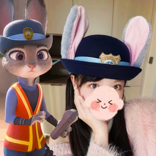 朱迪兔子警官帽子耳朵cos