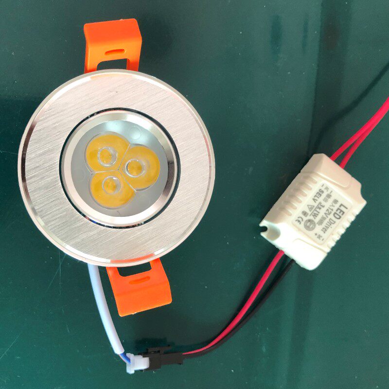12VLED天花灯3W24V36V天花灯筒灯开孔55MM5-6公分机床灯船用