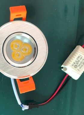 12VLED天花灯3W24V36V天花灯筒灯开孔55MM5-6公分机床灯船用