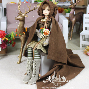 4分娃衣 bjd人偶复古森林女主鹿女装 浅紫娃衣8015 包邮