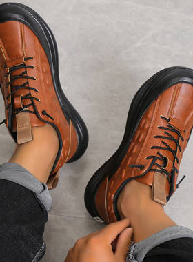 Sneakers Leather Shoes For Men Winter Warm Casual Tennis Man