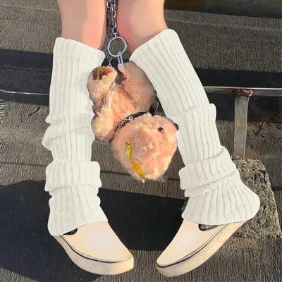 Women's White Leg Warmers Lolita Goth Hand Warme