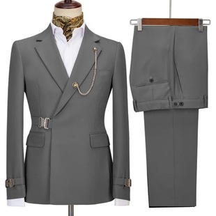 Men 2pcs Blazer Office Coat Jacket For Set Suit Party Formal