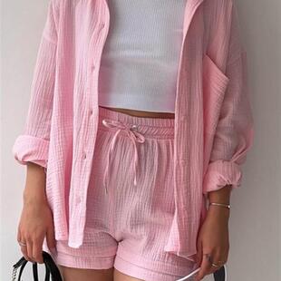 Two Piece Short Summer Sleeve Womens Long 2024 Casual