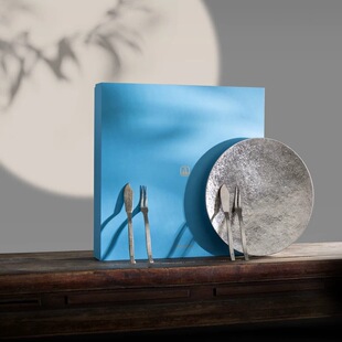 成事好物冯唐出品中秋纯钛餐盘礼盒餐具套装含纯钛刀叉团圆礼赠