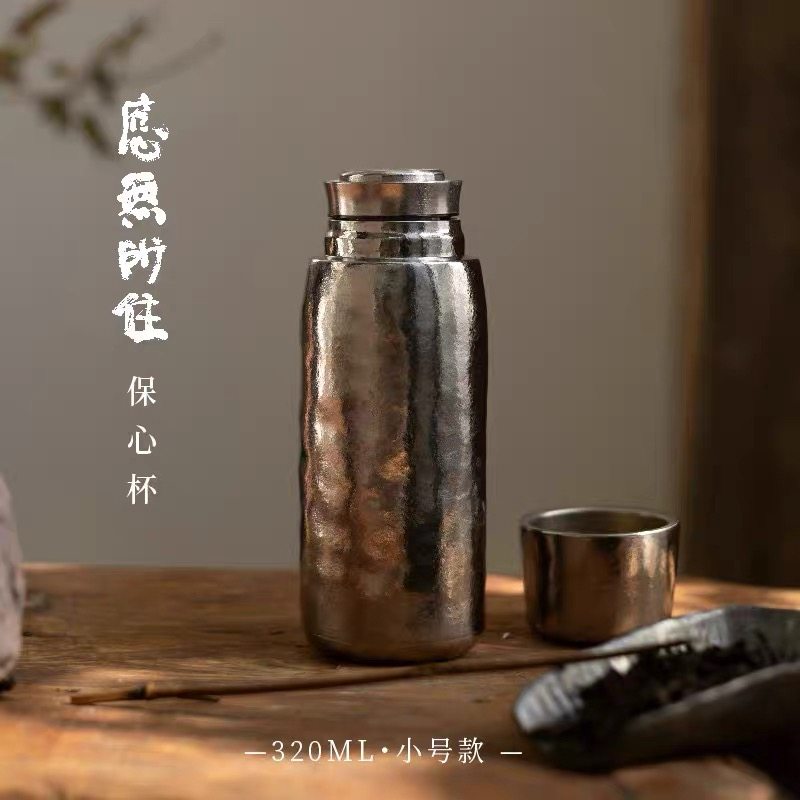 成事好物冯唐出品双层抽真空99%纯钛320毫升保温杯成事猫特别款