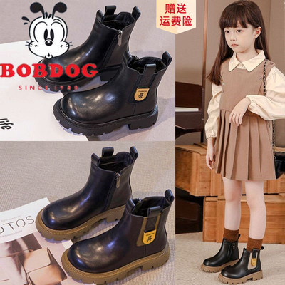 单靴薄款马丁靴儿童防滑软底春秋