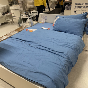 IKEA宜家 安斯莉娅 被套和枕套全棉材质简约纯色温馨床上被罩