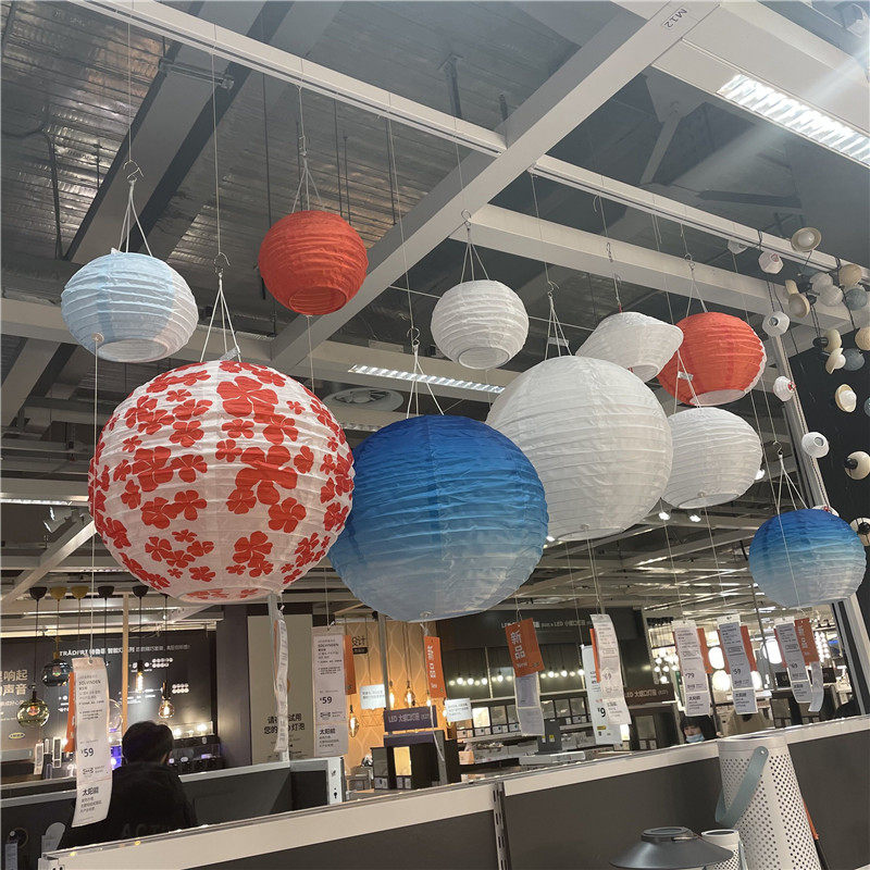 ikea宜家 索文顿 led太阳能吊灯户外装饰球形纸质灯氛围装扮灯