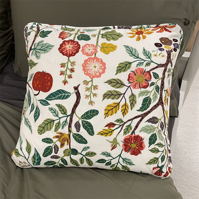 宜家植物花卉棉麻靠垫套抱枕套