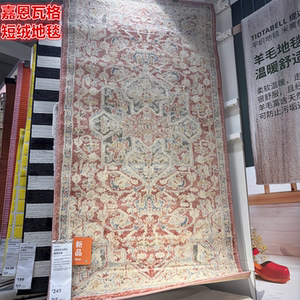IKEA宜家 嘉恩瓦格 短绒地毯东方风情精美印花图案客厅卧室地毯