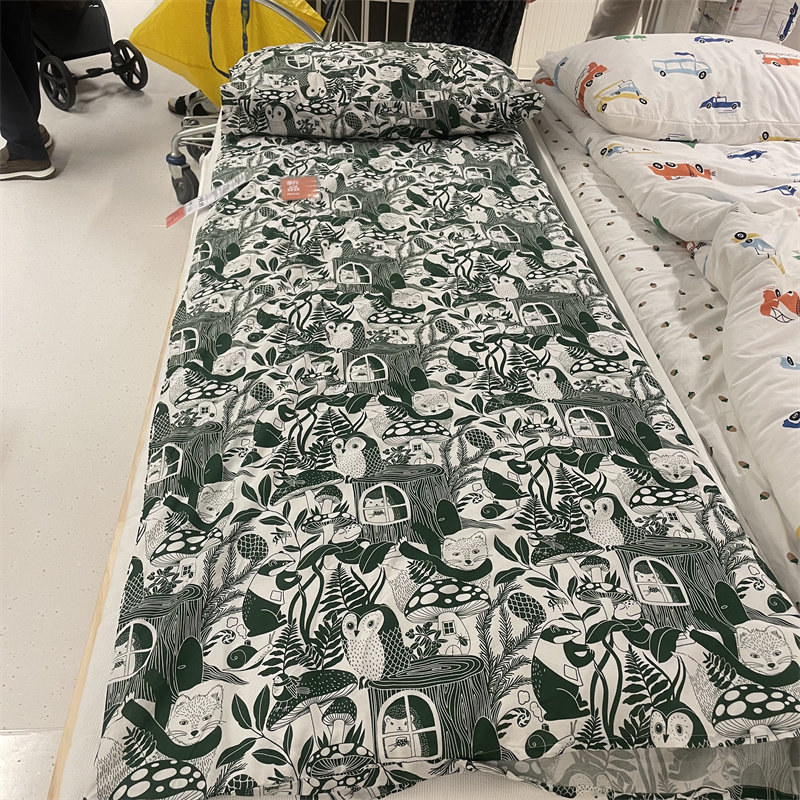 IKEA宜家 思克蒂瓦 儿童被套和枕套可爱动物森林图案单人学生宿舍